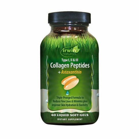 Irwin Naturals, Type I, Ii & Iii Collagen Peptides + Astaxanthin, 60 Softgels Irwin Naturals