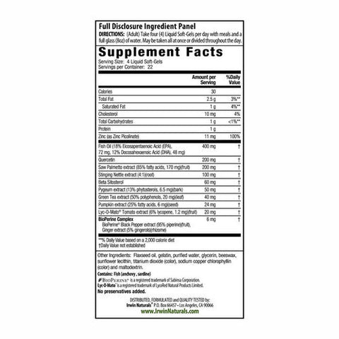 Irwin Naturals, Pro-Active Male Prosta-Strong Healthy Urinary Flow, 90 Liquid Softgels Irwin Naturals