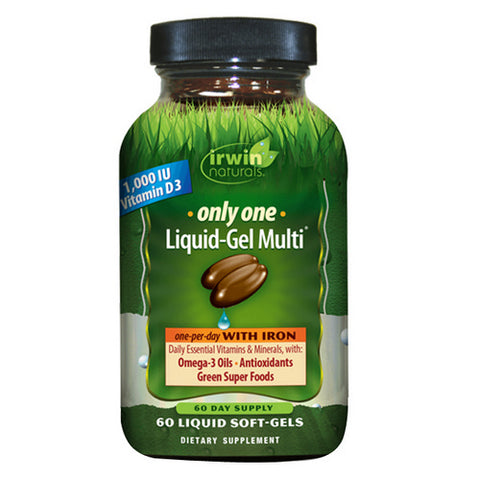 Irwin Naturals, Only One Liquid-Gel Multi With Iron, 60 Softgels Irwin Naturals