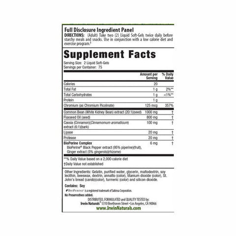 Irwin Naturals, Maximum Strength 3-in-1 Carb Blocker, 150 Softgels Irwin Naturals