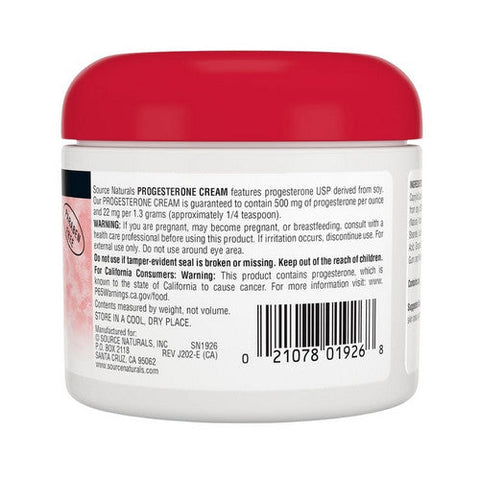 Source Naturals, Progesterone Cream, 4 Oz Source Naturals