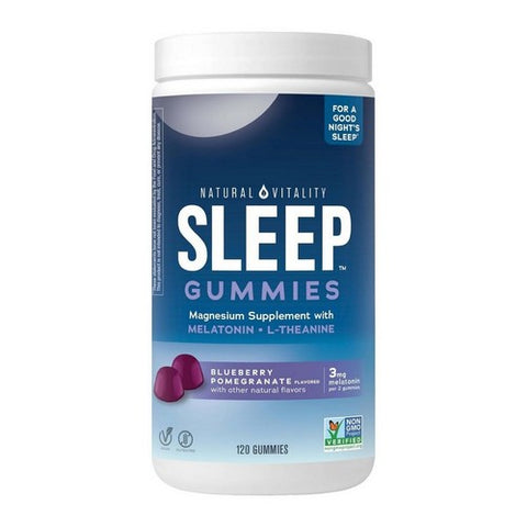 Natural Vitality, Sleep Gummies Blueberry Pomegranate, 120 Count Natural Vitality
