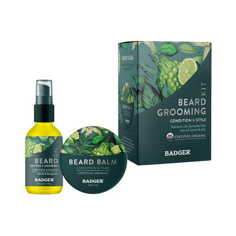 Badger Balm, Badger Beard Grooming Kit, 1 Oz Badger Balm
