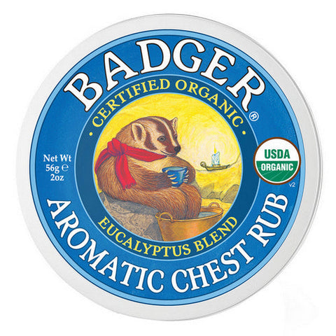 Badger Balm, Aromatic Chest Rub Tin, 2 Oz Badger Balm