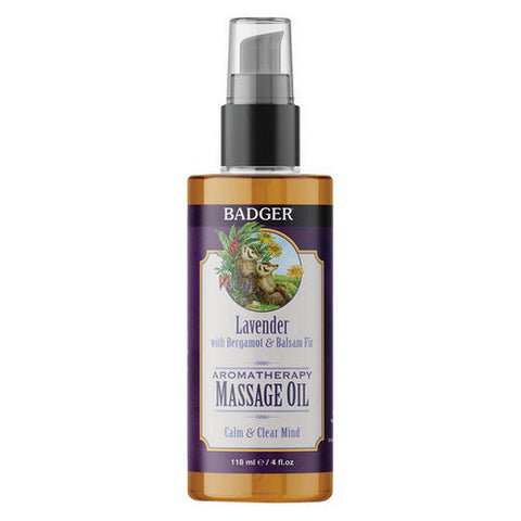 Badger Balm, Lavender Massage Oil, 4 Oz Badger Balm