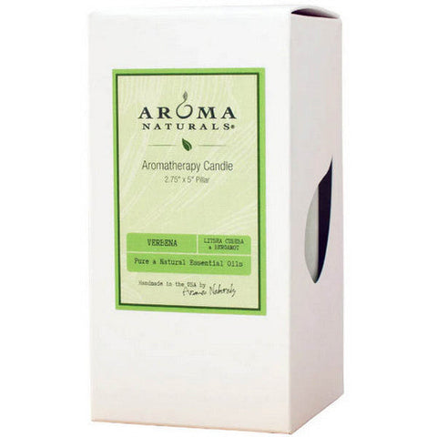 Aroma Naturals, Verbena Lime Green Pillar 2, 1 Candle Aroma Naturals