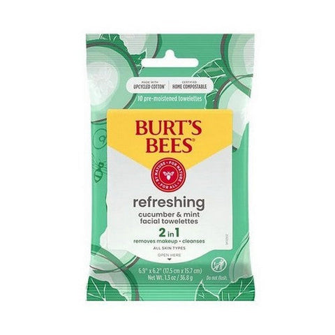 Burts Bees, Cucumber And Sage Facial Cleansing Towelettes, 10 Count Burts Bees