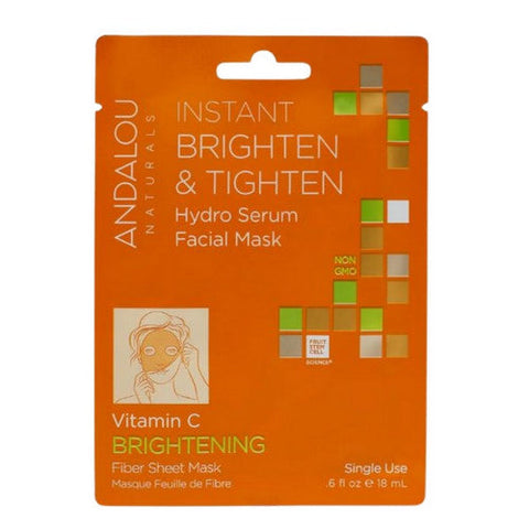 Andalou Naturals, Beauty 2 Go Brighten & Tighten Facial Sheet Mask, 0.6 Oz Andalou Naturals