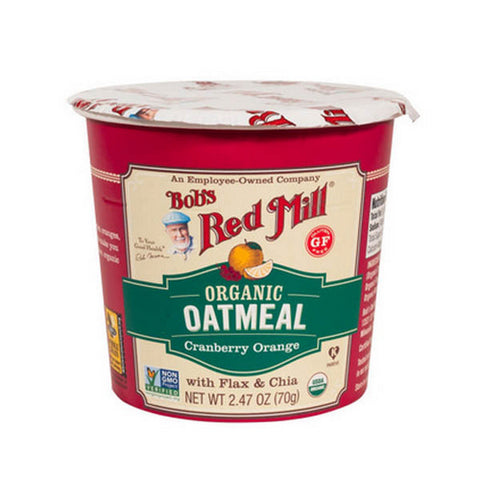 Bobs Red Mill, Organic Oatmeal Cranberry Orange Cups, 2.47 Oz Bobs Red Mill