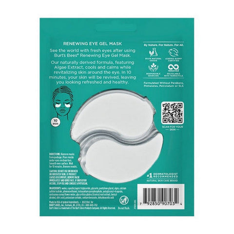 Burts Bees, Renewing Natural Hydrogel Eye Mask with Algae, 1 Count Burts Bees