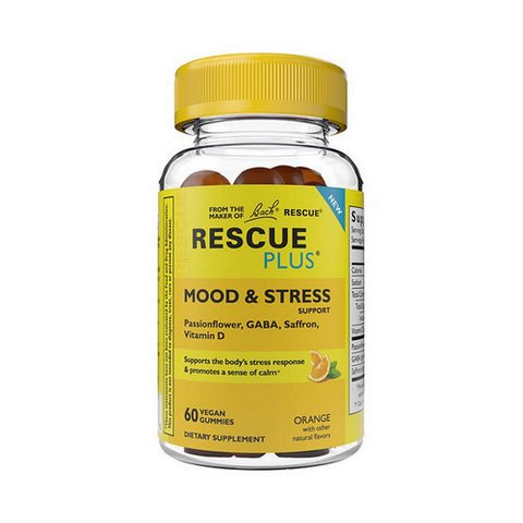 Rescue Plus Mood And Stress Support Gummies Orange 60 Count by Bach