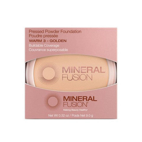 Mineral Fusion, Pressed Powder Foundation Warm 3 Golden, 0.32 Oz Mineral Fusion