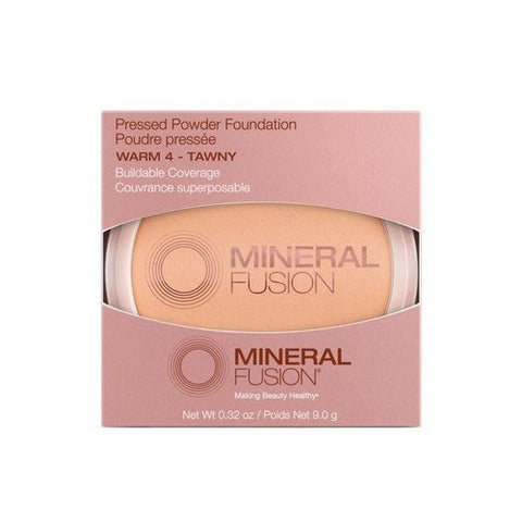 Mineral Fusion, Pressed Powder Foundation Warm 4 Tawny, 0.32 Oz