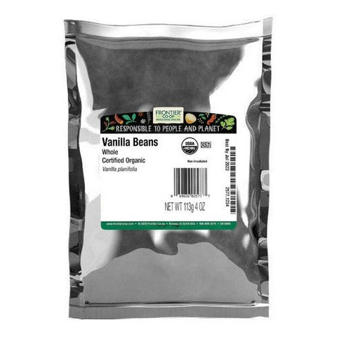 Frontier Coop, Organic Whole Bourbon Vanilla Beans, 4 Oz