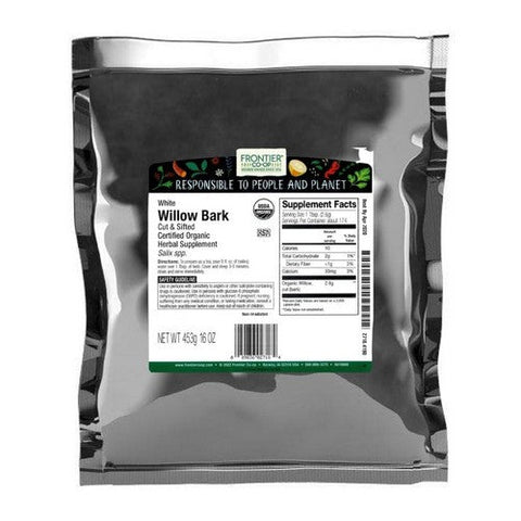 Frontier Coop, Organic Willow Bark Cut & Sifted, 16 Oz