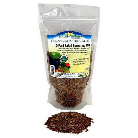 Handy Pantry, Organic Sprouting Seeds 5 Part Salad Mix, 16 Oz Handy Pantry