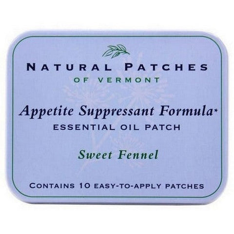 Natural Patches of Vermont, Vermont Sweet Fennel Appetite Suppressant Formula Essential Oil Patch, 10 Count