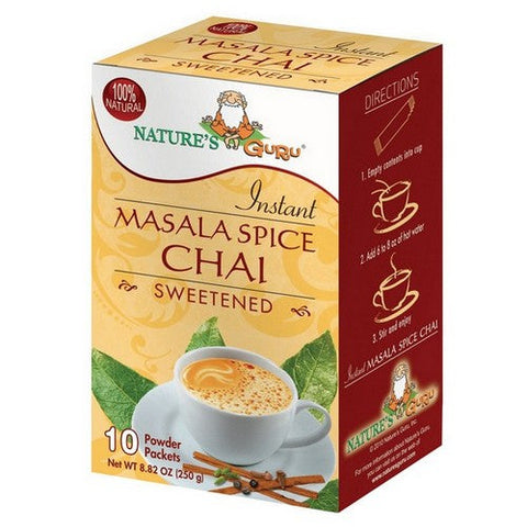 Natureâ€™s Guru, Masala Chai Sweetened, 10 Count Nature’s Guru
