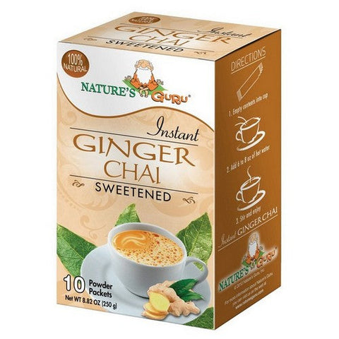 NatureÃ¢â‚¬â„¢s Guru, Ginger Chai Sweetened Instant Chai, 10 Count Nature’s Guru
