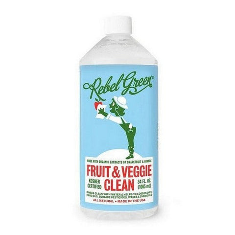 Rebel Green, Fruit And Veggie Clean Produce Wash Refill, 34 Oz Rebel Green