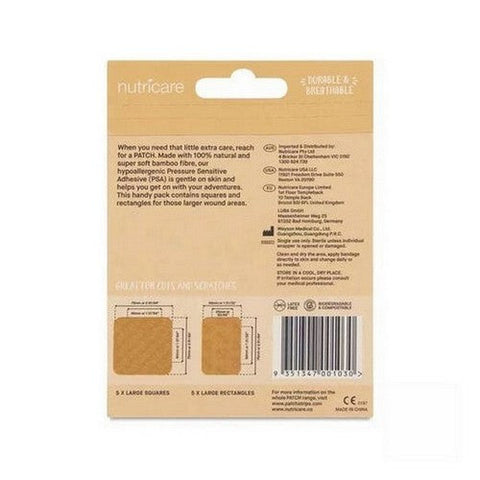 Patch, Large Natural Bamboo Bandages, 10 Count Patch