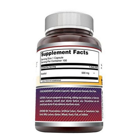 Amazing Nutrition, Amazing Formulas Inositol, 500 mg, 100 Caps Amazing Nutrition