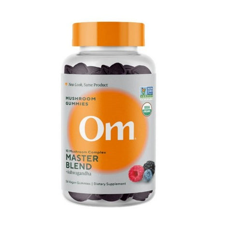 Om Mushrooms, Mushroom Master Blend Mushroom Gummies Mixed Berry, 56 Count Om Mushrooms