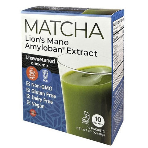 Maitake Mushroom Wisdom, Matcha Lion's Mane Amyloban Extract Sticks, 10 Count Maitake Mushroom Wisdom