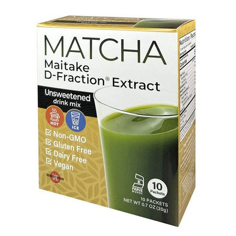 Maitake Mushroom Wisdom, Matcha Maitake D-Fraction Extract Sticks, 10 Count Maitake Mushroom Wisdom