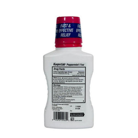 Kaopectate, Anti Diarrheal And Upset Stomach Relief Liquid Peppermint, 11 Oz