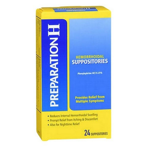 Preparation H, Hemorrhoidal Suppositories, 24 Count Preparation H