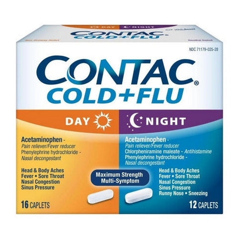 Contac, Cold Plus Flu Day And Night, 28 Caplets Contac