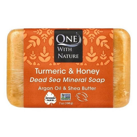 One with Nature, Dead Sea Minerals Bar Soap Turmeric & Honey, 7 Oz One with Nature