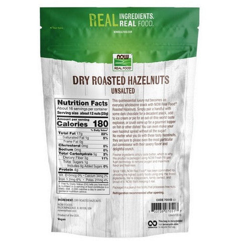 Now Foods, Hazelnuts Dry Roasted And Unsalted, 16 Oz Now Foods