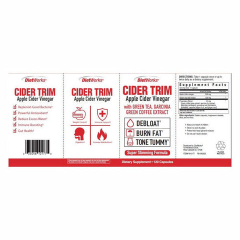 DietWorks, Cider Trim Apple Cider Vinegar, 120 Capsules DietWorks