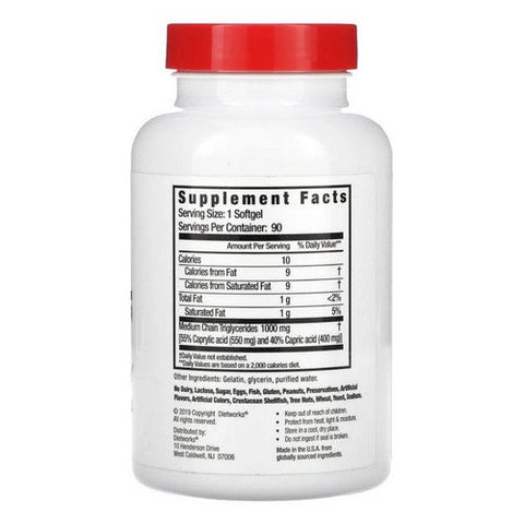DietWorks, MCT Oil, 1000 Mg, 90 Softgels DietWorks