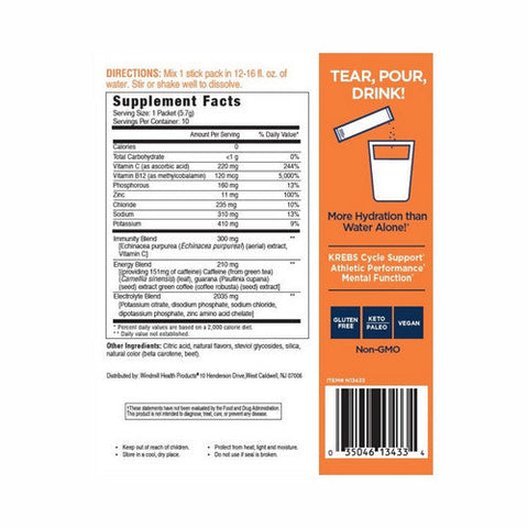 Vitamin Hydrate, Electrolyte Drink Mix Orange Blast, 2 Oz Vitamin Hydrate