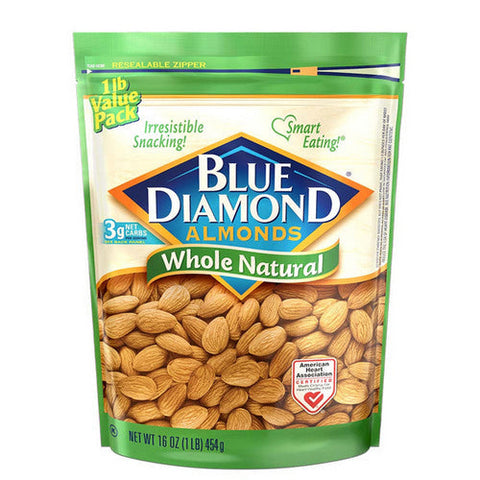 Blue Diamond, Whole Natural Almonds, 16 Oz(Case Of 6) Blue Diamond
