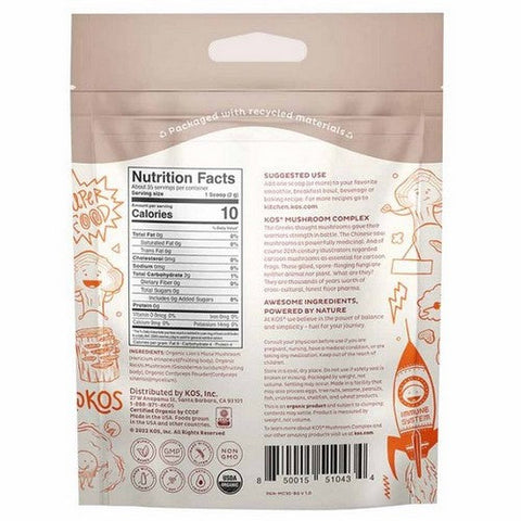 Kos, Organic Mushroom Complex Powder, 2.5 Oz Kos
