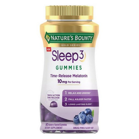 Nature's Bounty, Sleep 3 Time Released Melatonin Gummies, 10 Mg, 60 Count Nature's Bounty