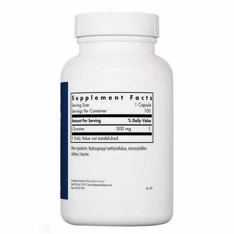 Nutricology/ Allergy Research Group, L-Tyrosine, 500 mg, 100 Veg Caps Nutricology/ Allergy Research Group