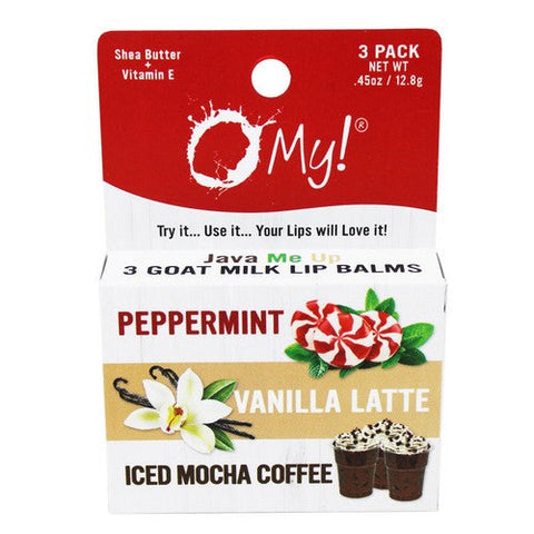 O MY!, Goat Milk Lip Balm Java Me Up, 3 Count O MY!