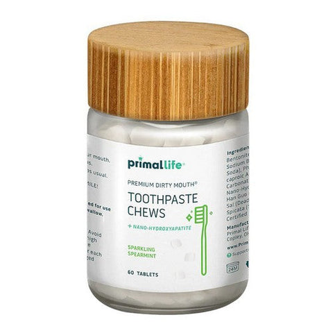 Primal Life Organics, Toothpaste Chews Polished Peppermint, 60 Tabs Primal Life Organics