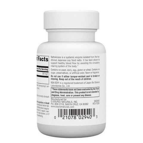Source Naturals, Nattokinase NSK-SD, 200 mg, 30 Caps Source Naturals