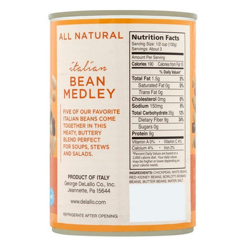 Delallo, Bean Medley, 14 Oz (Case Of 12) Delallo