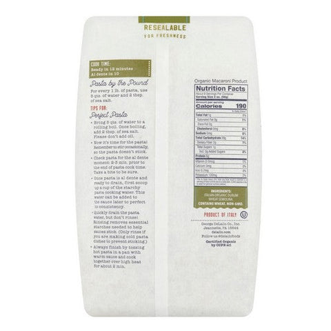 Delallo, Organic Farfalle Pasta, 16 Oz (Case Of 8) Delallo