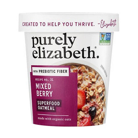Purely Elizabeth, Mixed Berry Superfood Oat Cup With Prebiotic Fiber, 1.76 Oz (Case Of 12) Purely Elizabeth