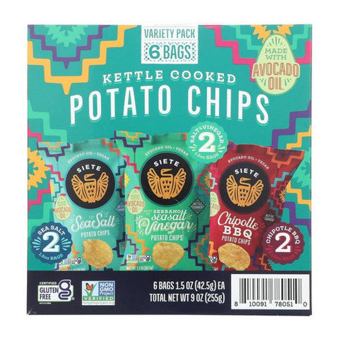 Siete, Potato Chip Variety Pack, 9 Oz (Case Of 3) Siete