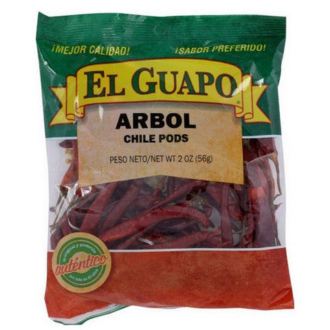 El Guapo, Arbol Chili Pods Bag Whole, 2 Oz(Case Of 12) El Guapo