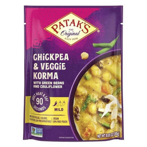 Patak's, Chickpeas And Veggie Korma Ready To Heat Curry, 10.05 Oz(Case Of 6) Patak's